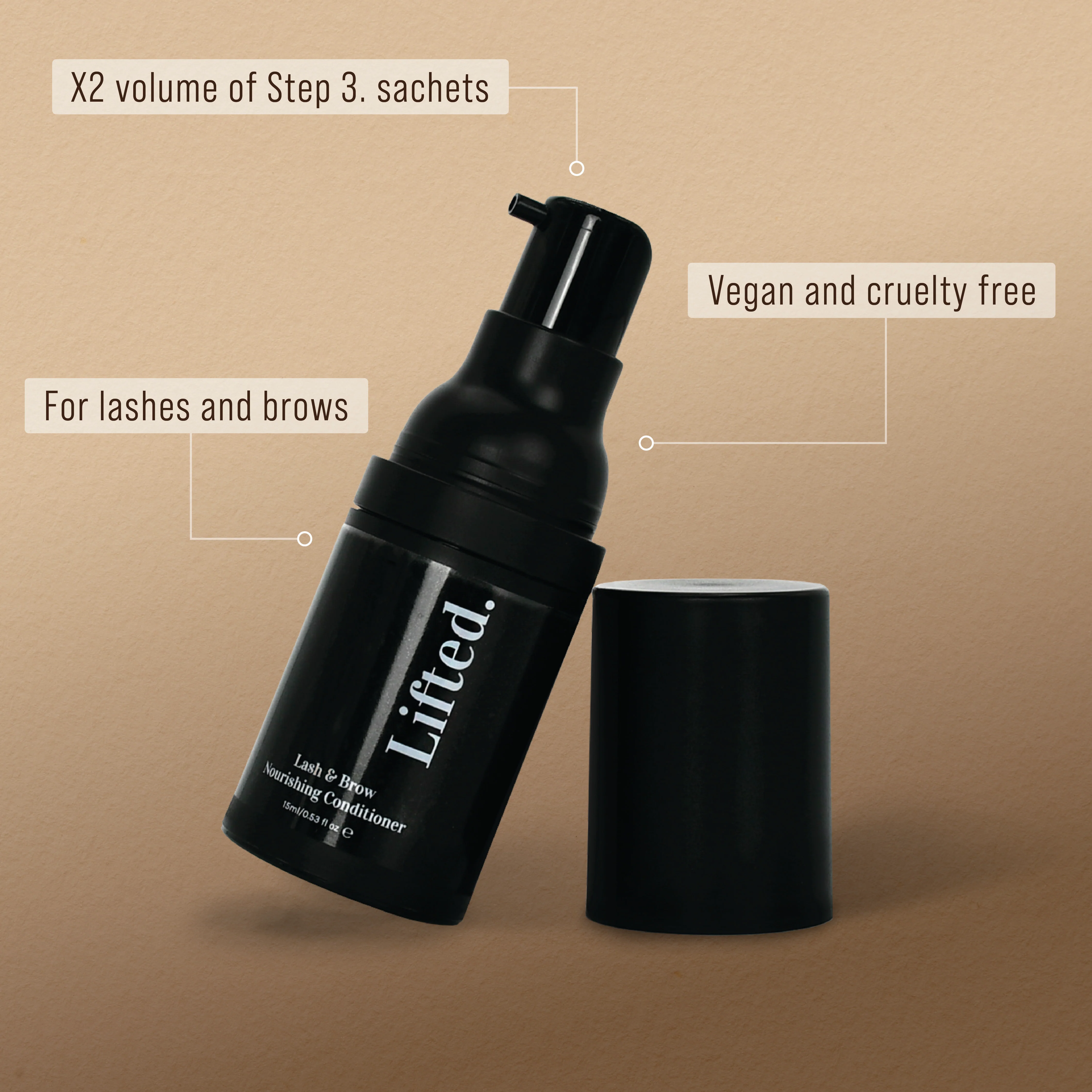 Lifted. Lash & Brow Nourishing Conditioner (Step 3 in a bottle) - Image 2